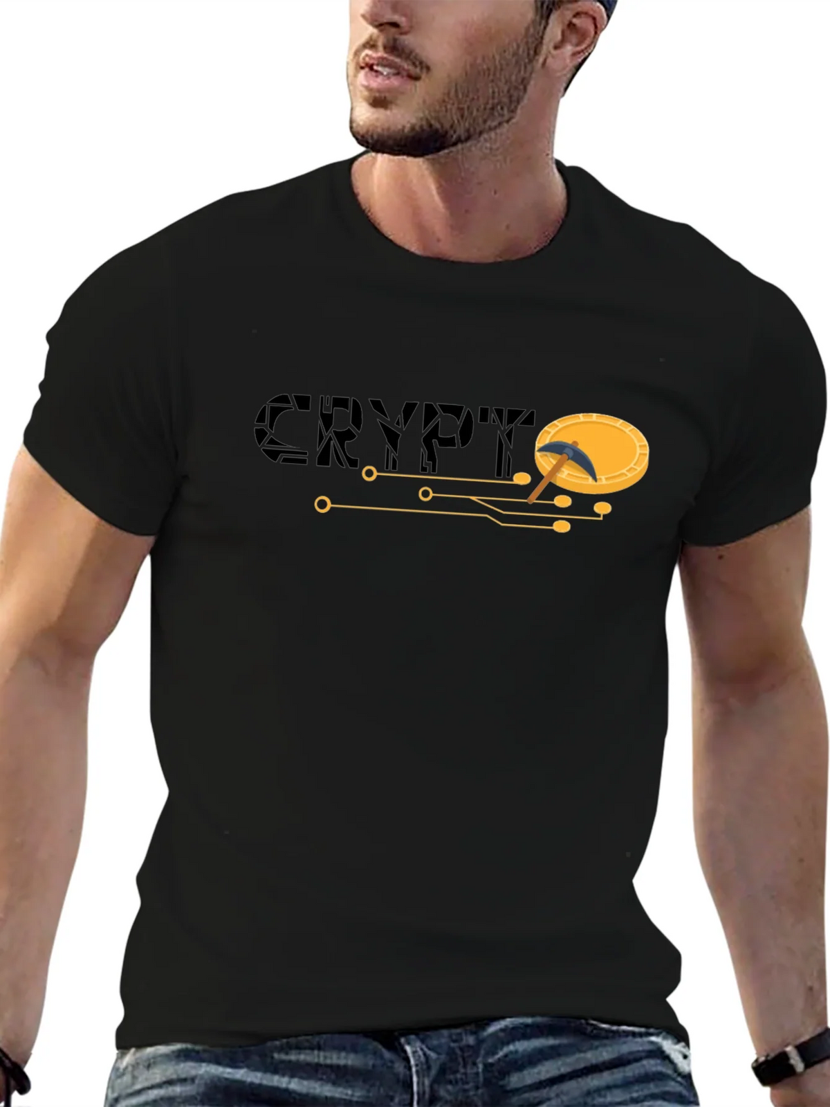 Crypto Mining T-Shirt - Black Short Sleeve Graphic Tee product image 6