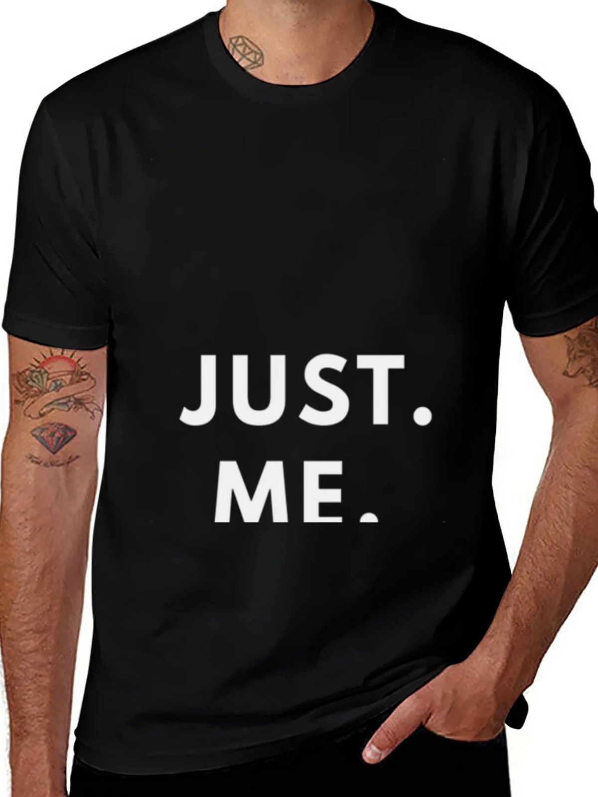 Just Me Graphic Print Black T-Shirt product image 1
