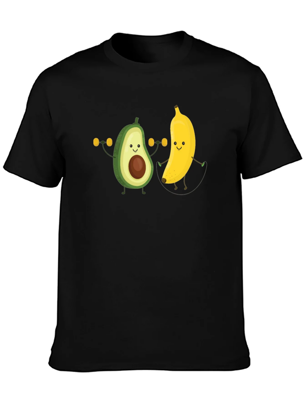 Funny Avocado Banana Workout Black T-Shirt product image 3