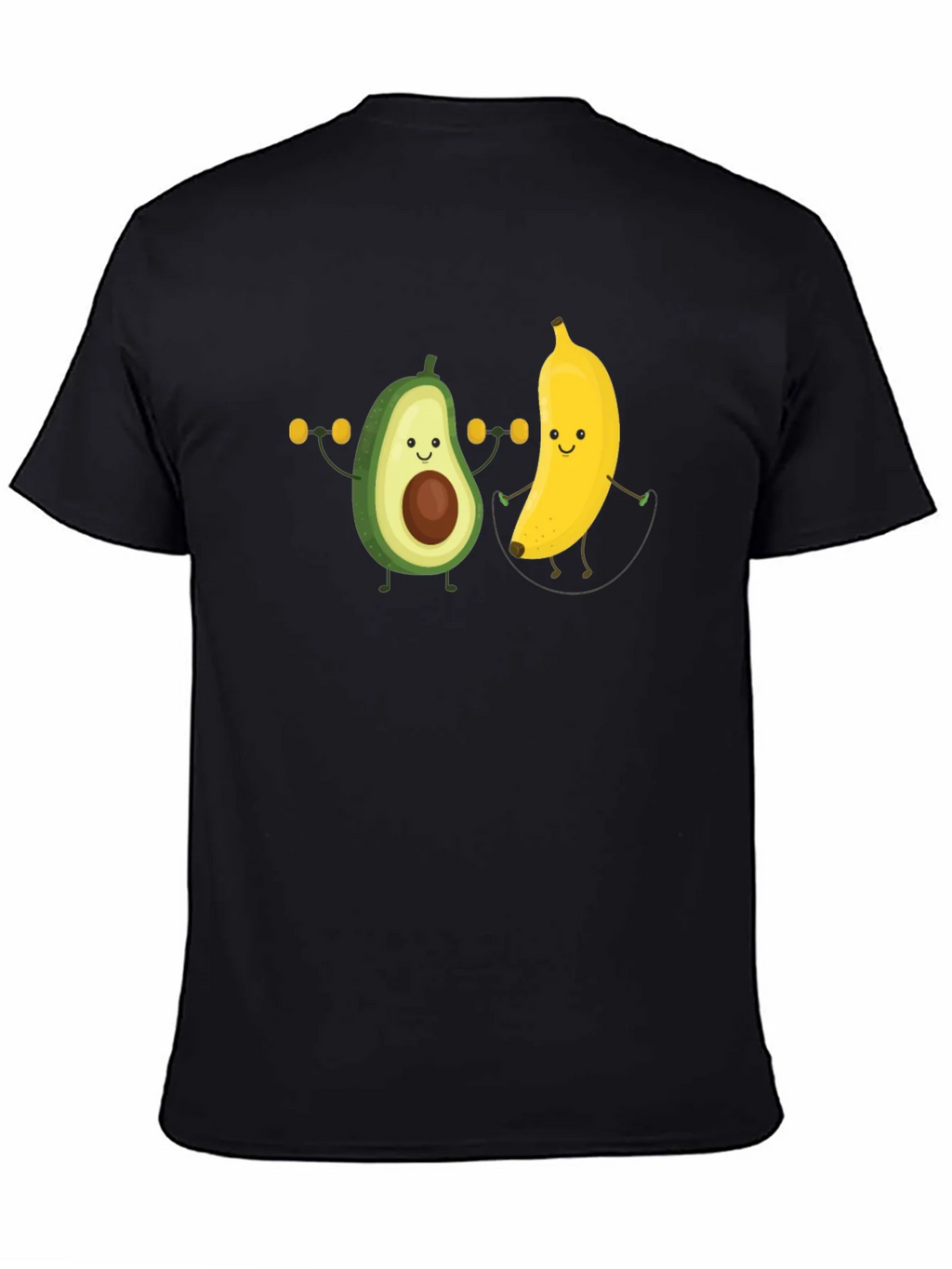 Funny Avocado Banana Workout Black T-Shirt product image 4