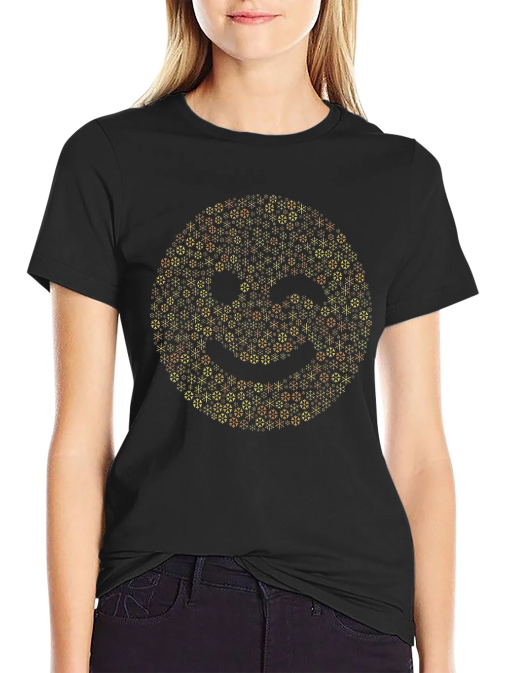 Geometric Smiley Face T-Shirt product image 1