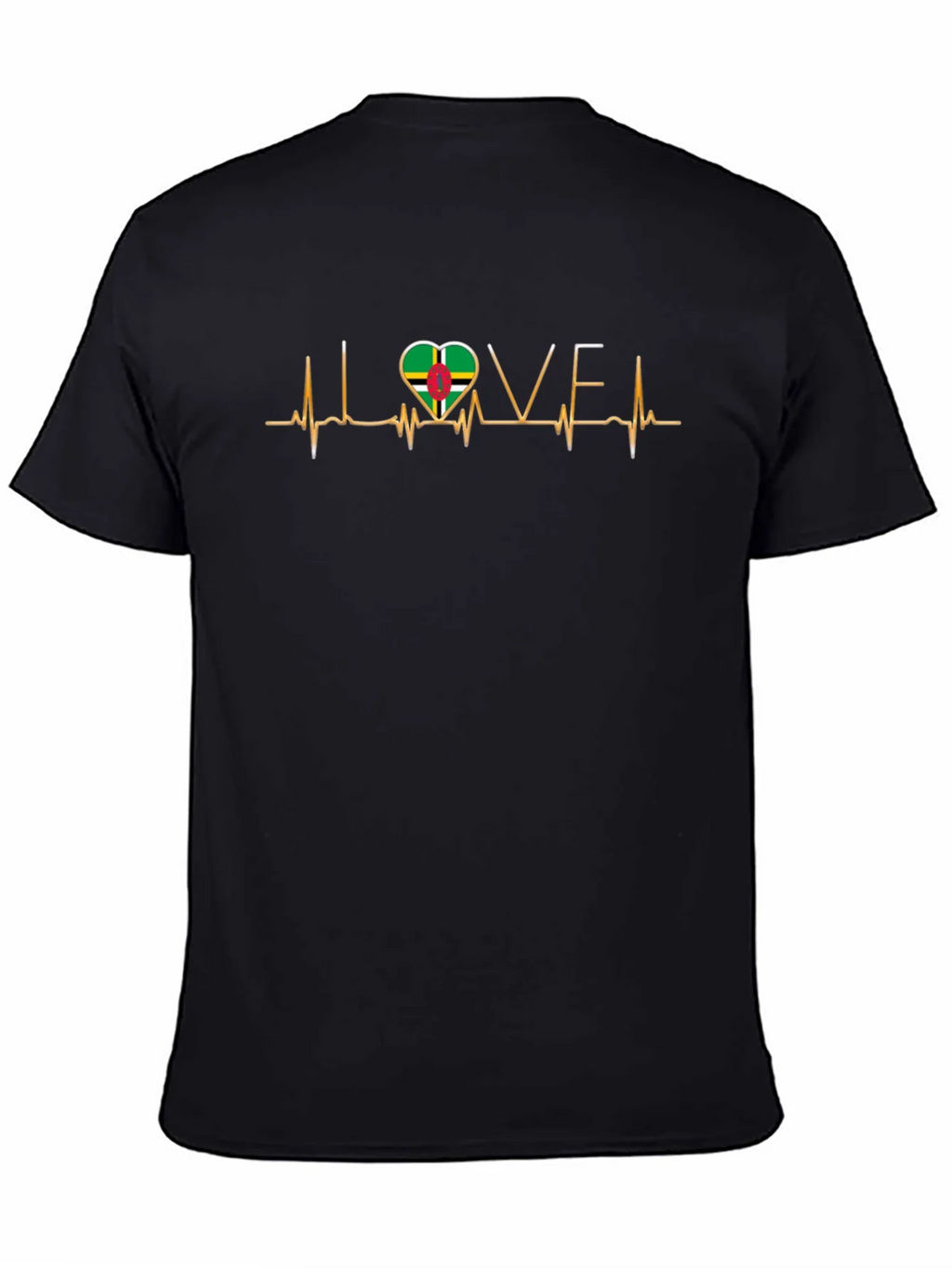 I Love Dominica T-Shirt Flag Heartbeat Tee product image 4
