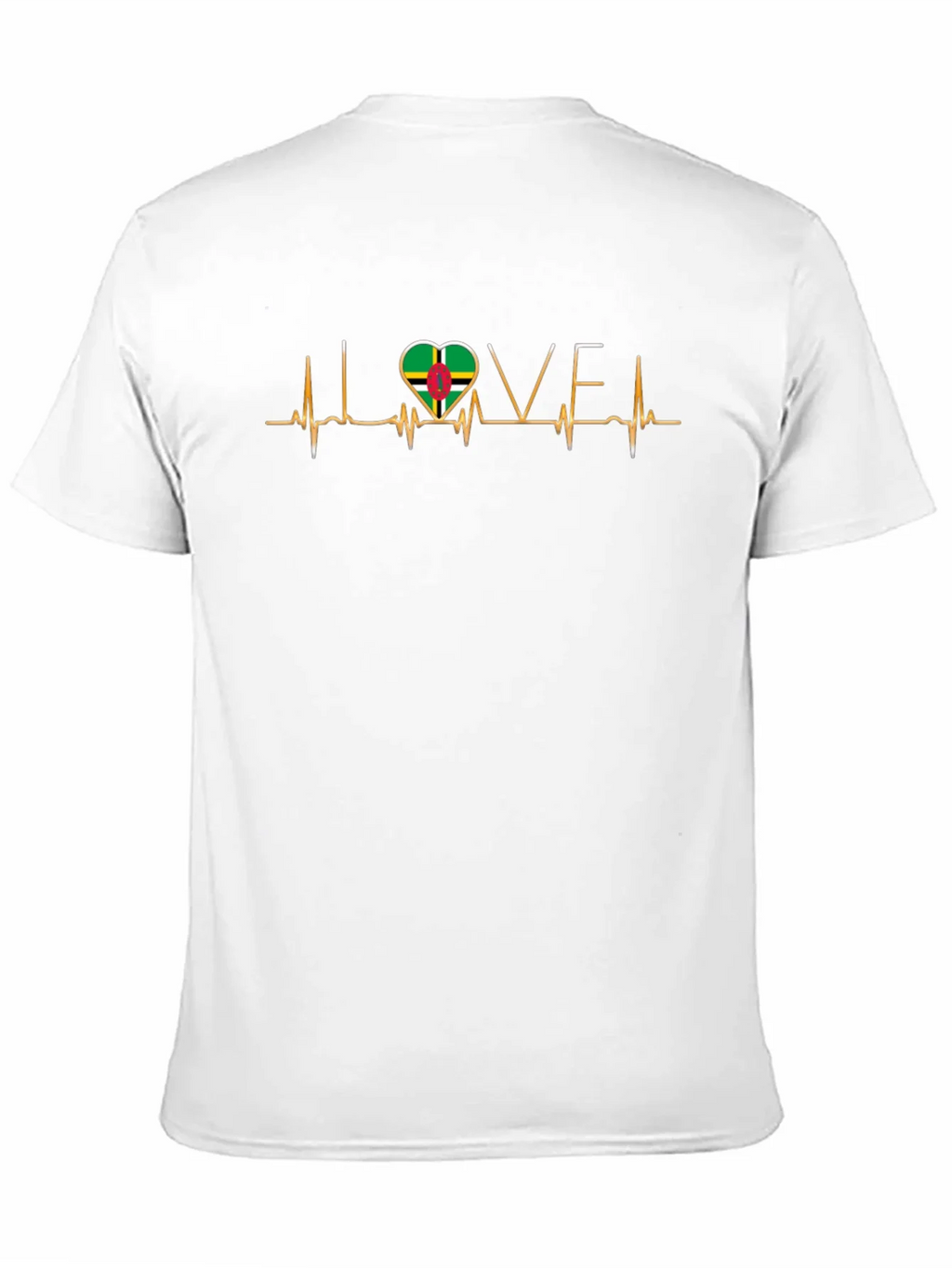 I Love Dominica T-Shirt Flag Heartbeat Tee product image 10
