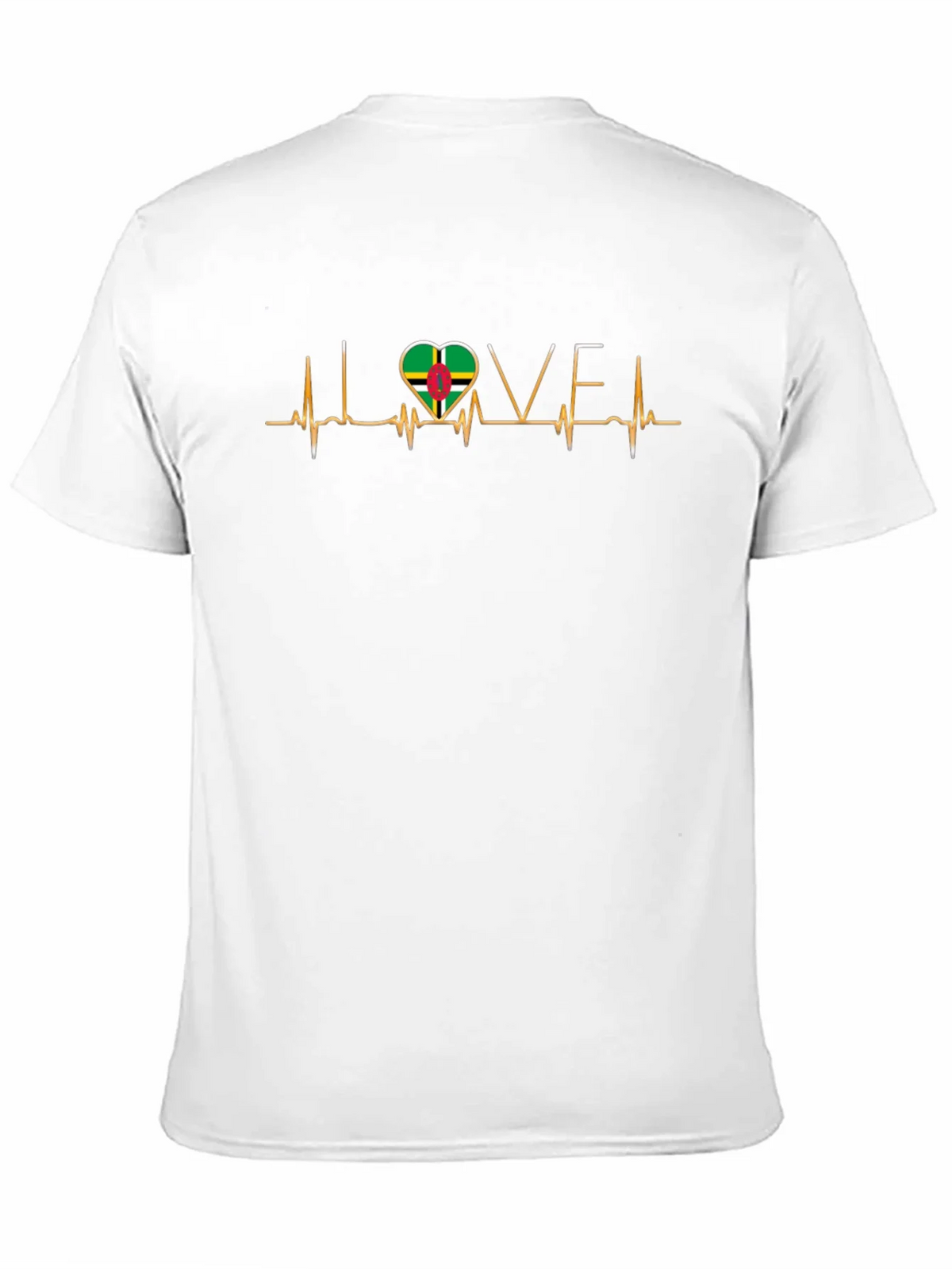 I Love Dominica T-Shirt Flag Heartbeat Tee product image 10