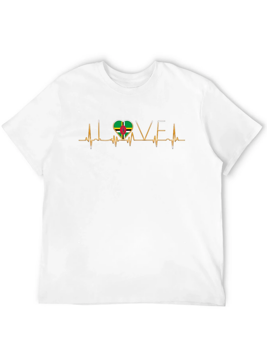 I Love Dominica T-Shirt Flag Heartbeat Tee product image 11
