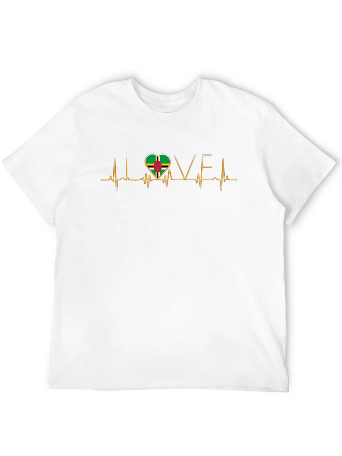 I Love Dominica T-Shirt Flag Heartbeat Tee product image 11