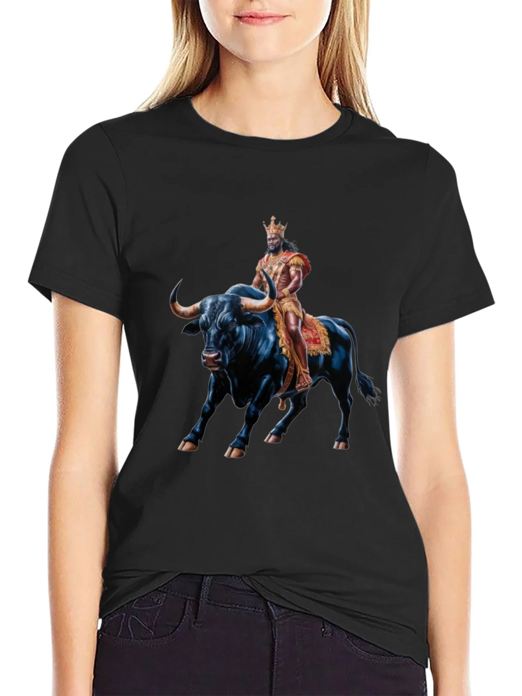 King Riding Bull T-Shirt - Bold Graphic Tee product image 2