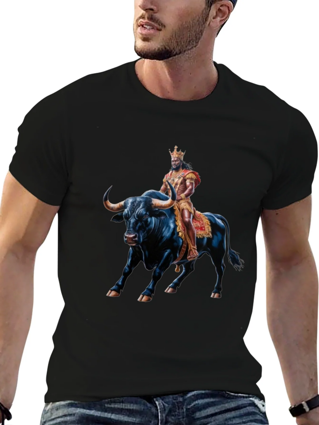 King Riding Bull T-Shirt - Bold Graphic Tee product image 4