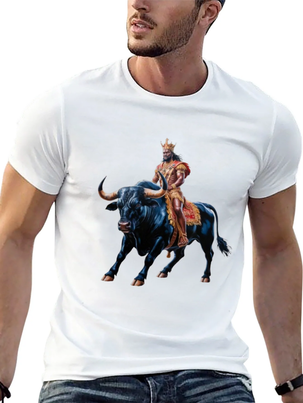 King Riding Bull T-Shirt - Bold Graphic Tee product image 7