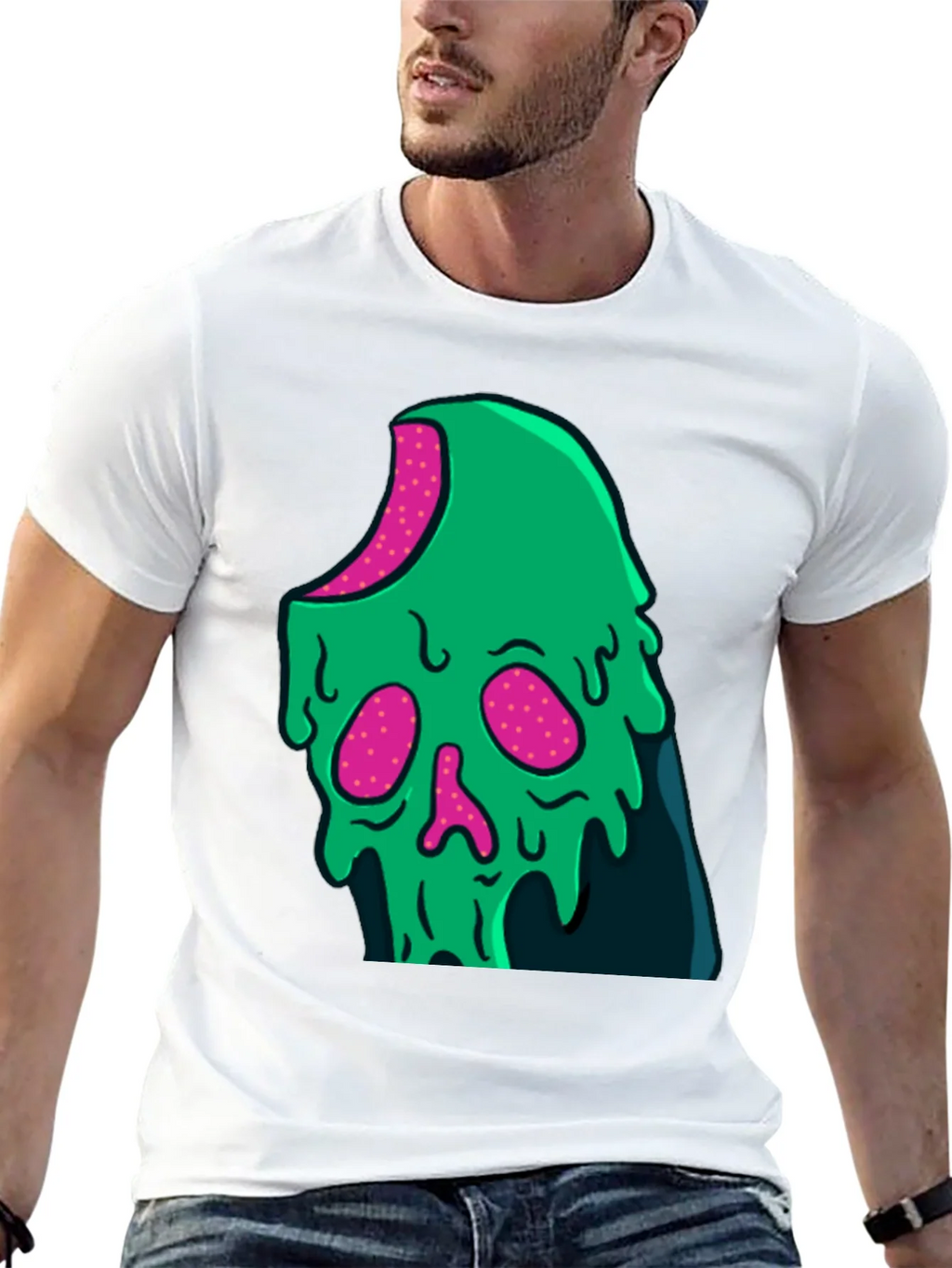 Green Slime Skull Graphic Tee - Cool Casual Style product image 12