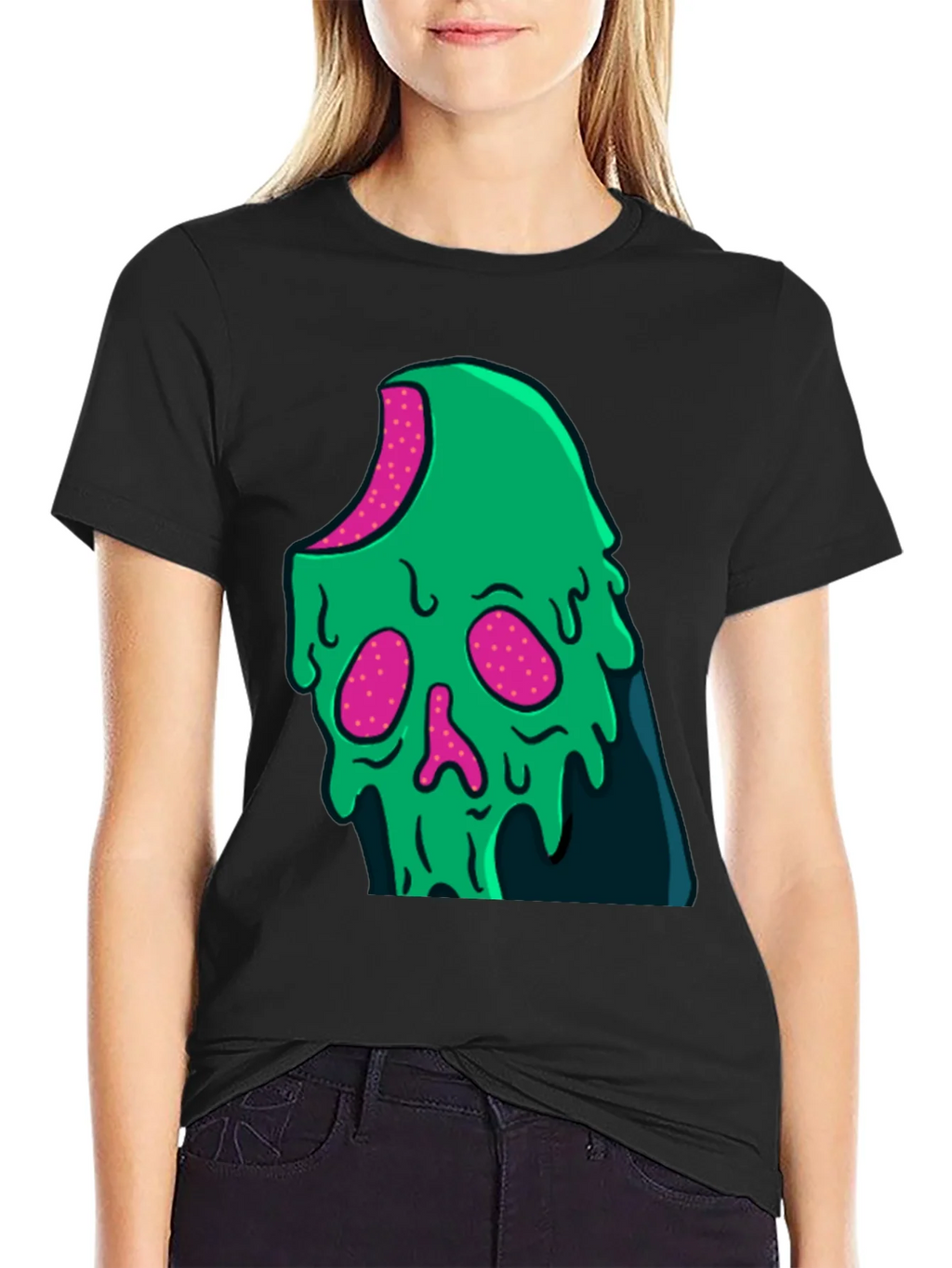 Green Slime Skull Graphic Tee - Cool Casual Style product image 2