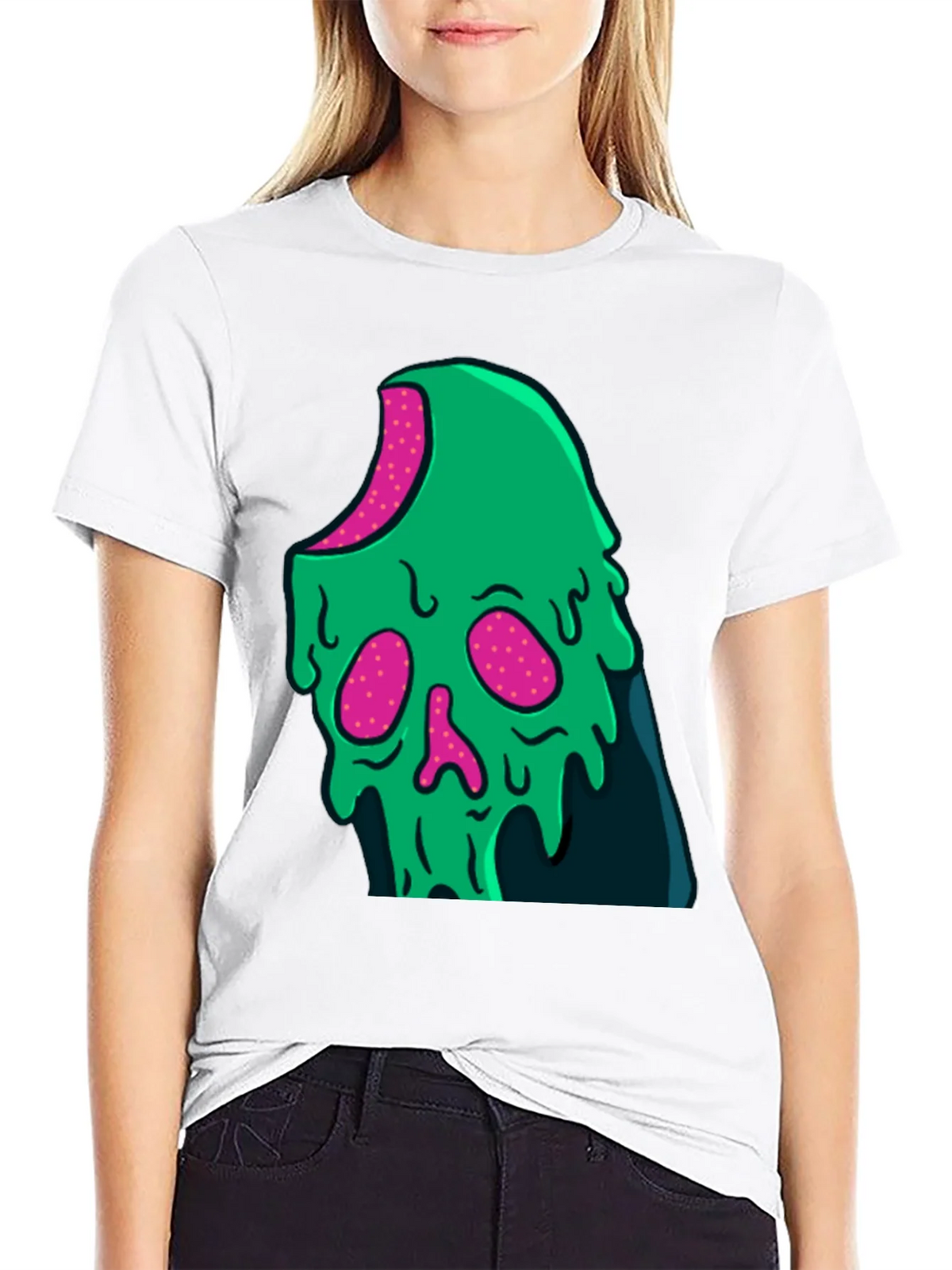Green Slime Skull Graphic Tee - Cool Casual Style product image 8