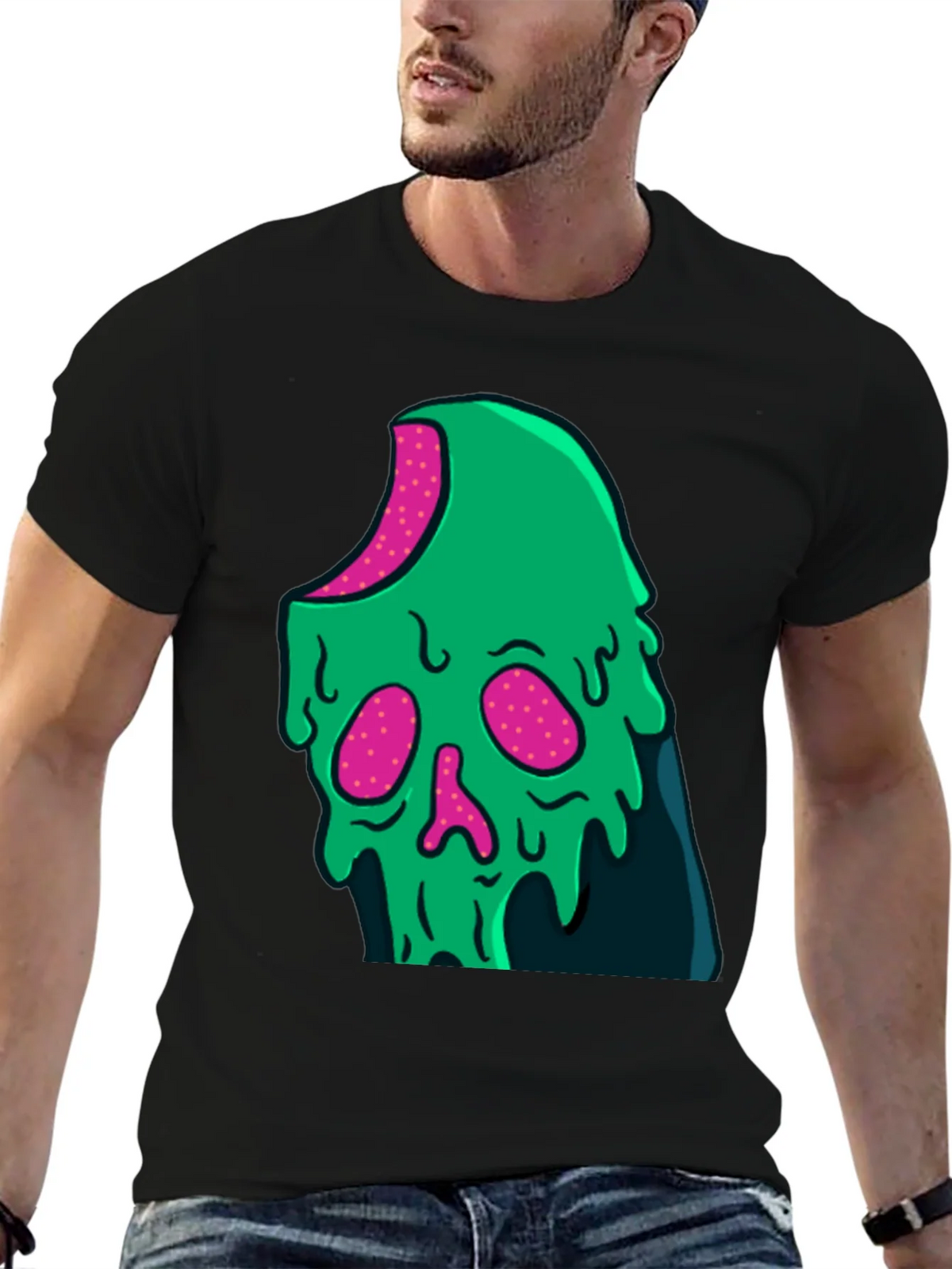 Green Slime Skull Graphic Tee - Cool Casual Style product image 6