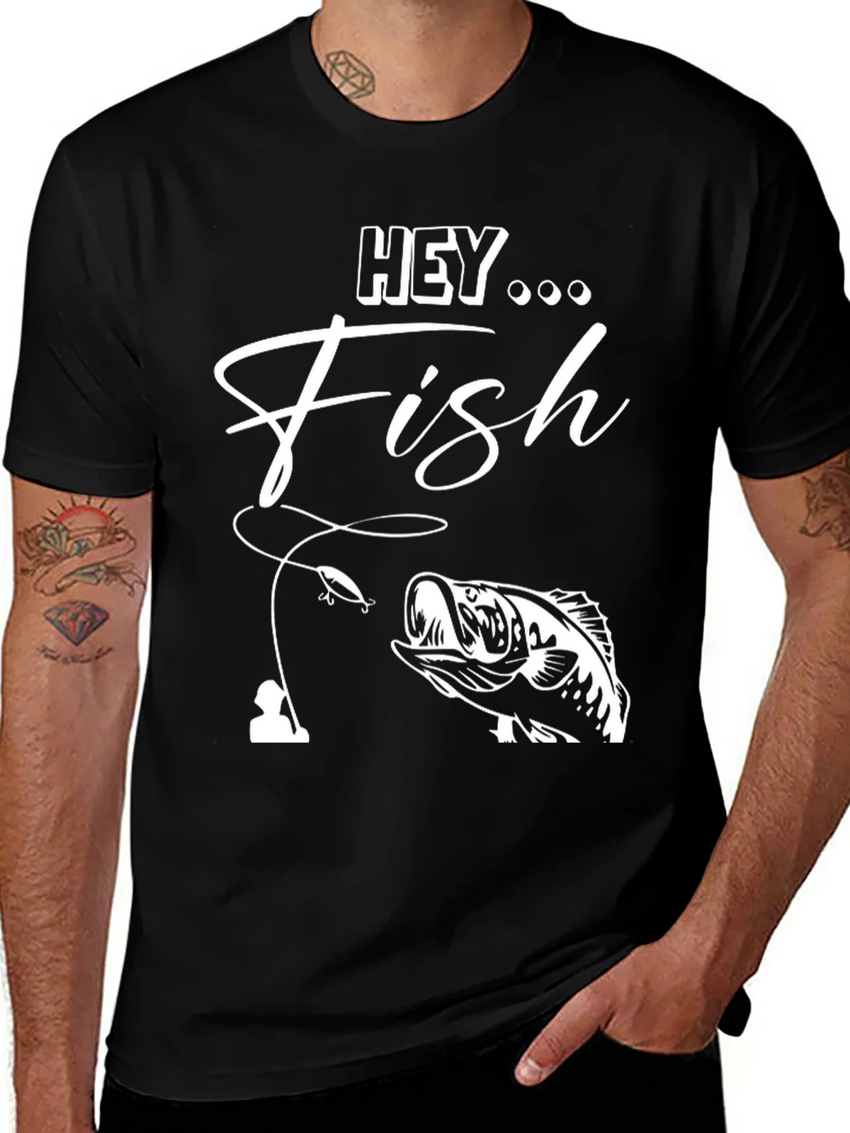 Hey Fish Graphic T-Shirt - Fishing Apparel product image 1
