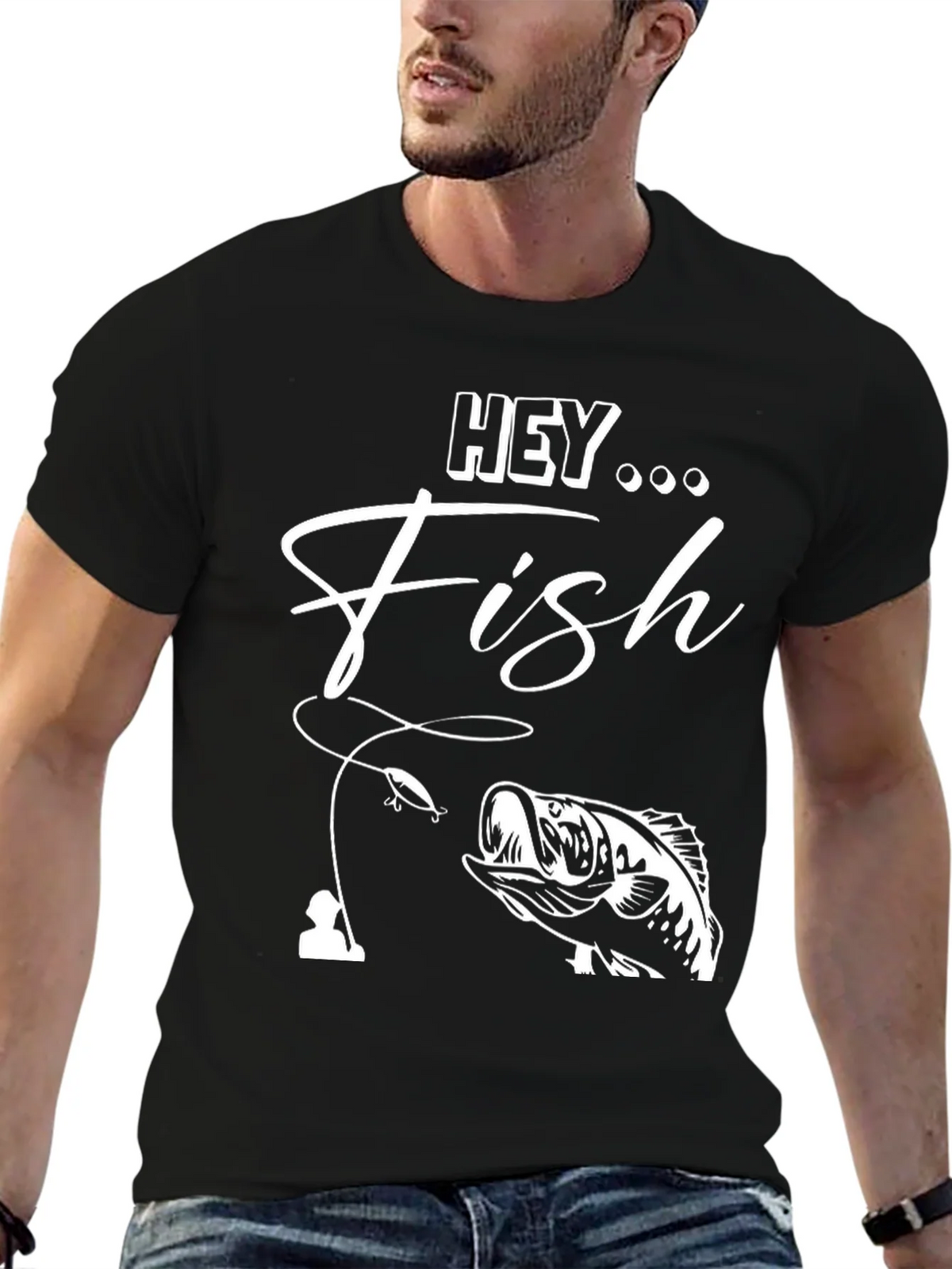 Hey Fish Graphic T-Shirt - Fishing Apparel product image 6