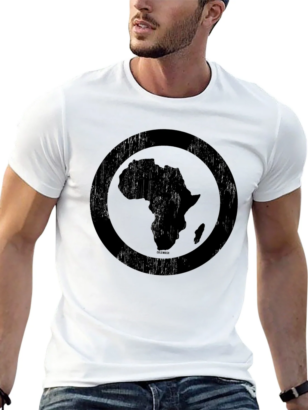 Africa Map Circle Graphic Tee - Distressed Print Black product image 12