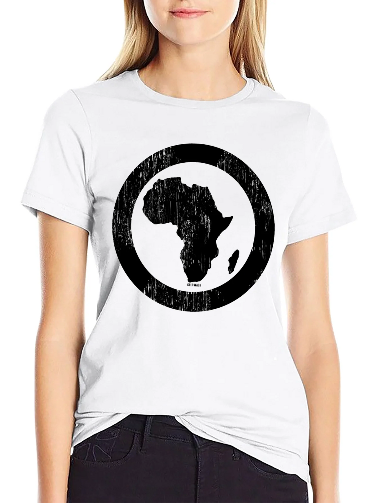 Africa Map Circle Graphic Tee - Distressed Print Black product image 8