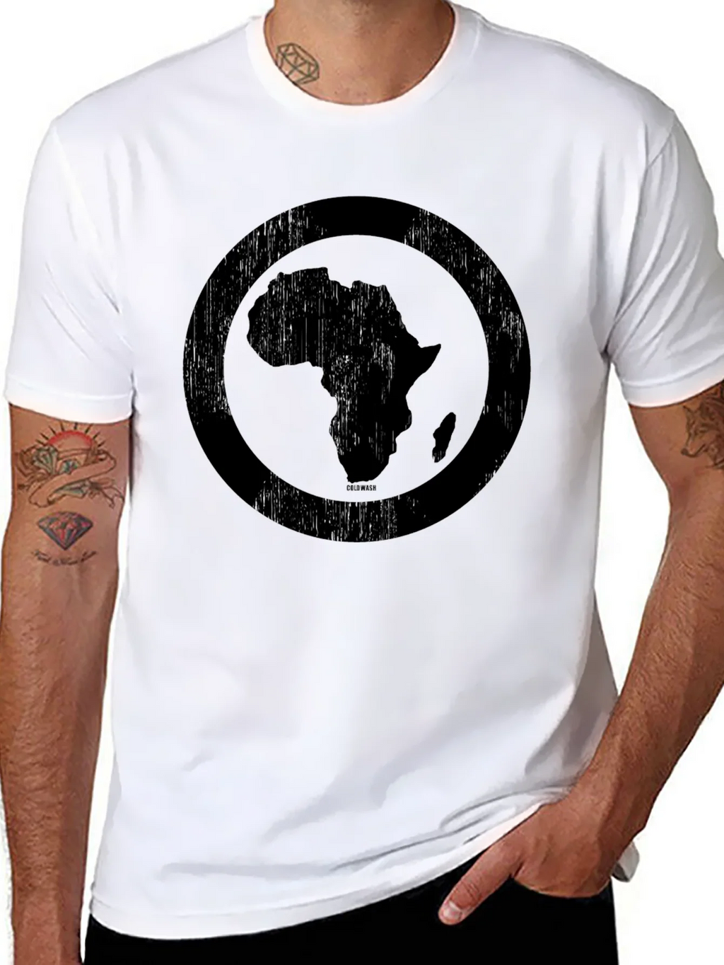 Africa Map Circle Graphic Tee - Distressed Print Black product image 7