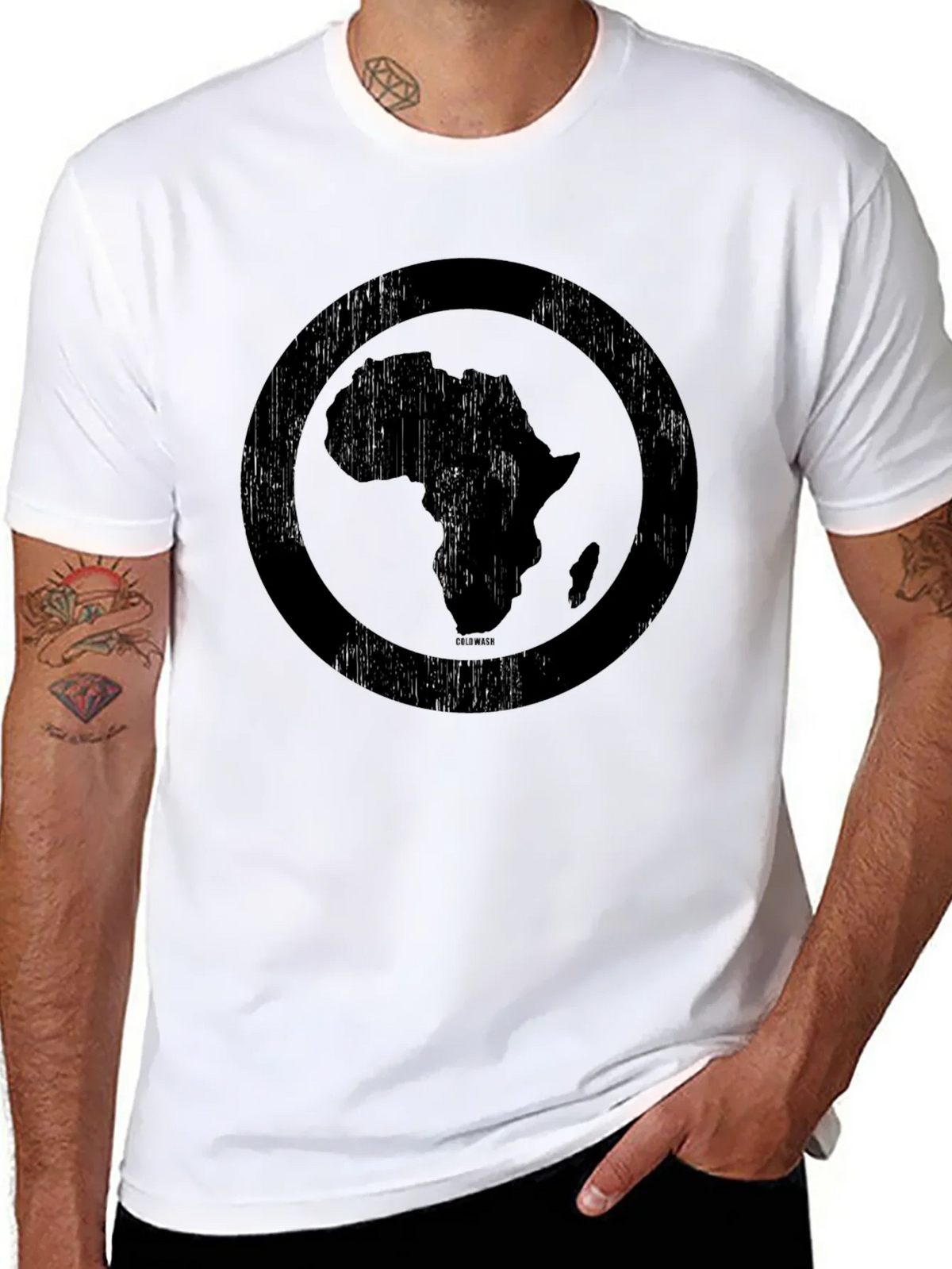Africa Map Circle Graphic Tee - Distressed Print Black product image 7
