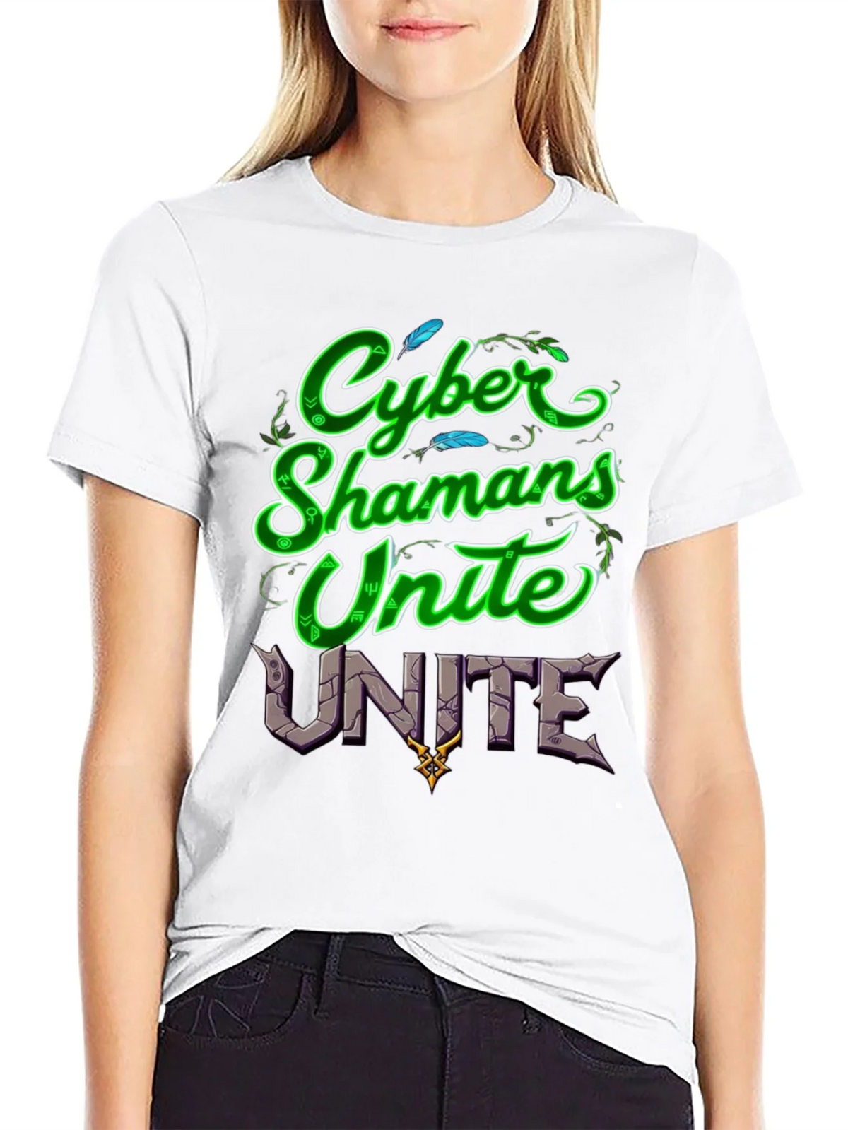 Cyber Shamans Unite Graphic T-Shirt product image 8