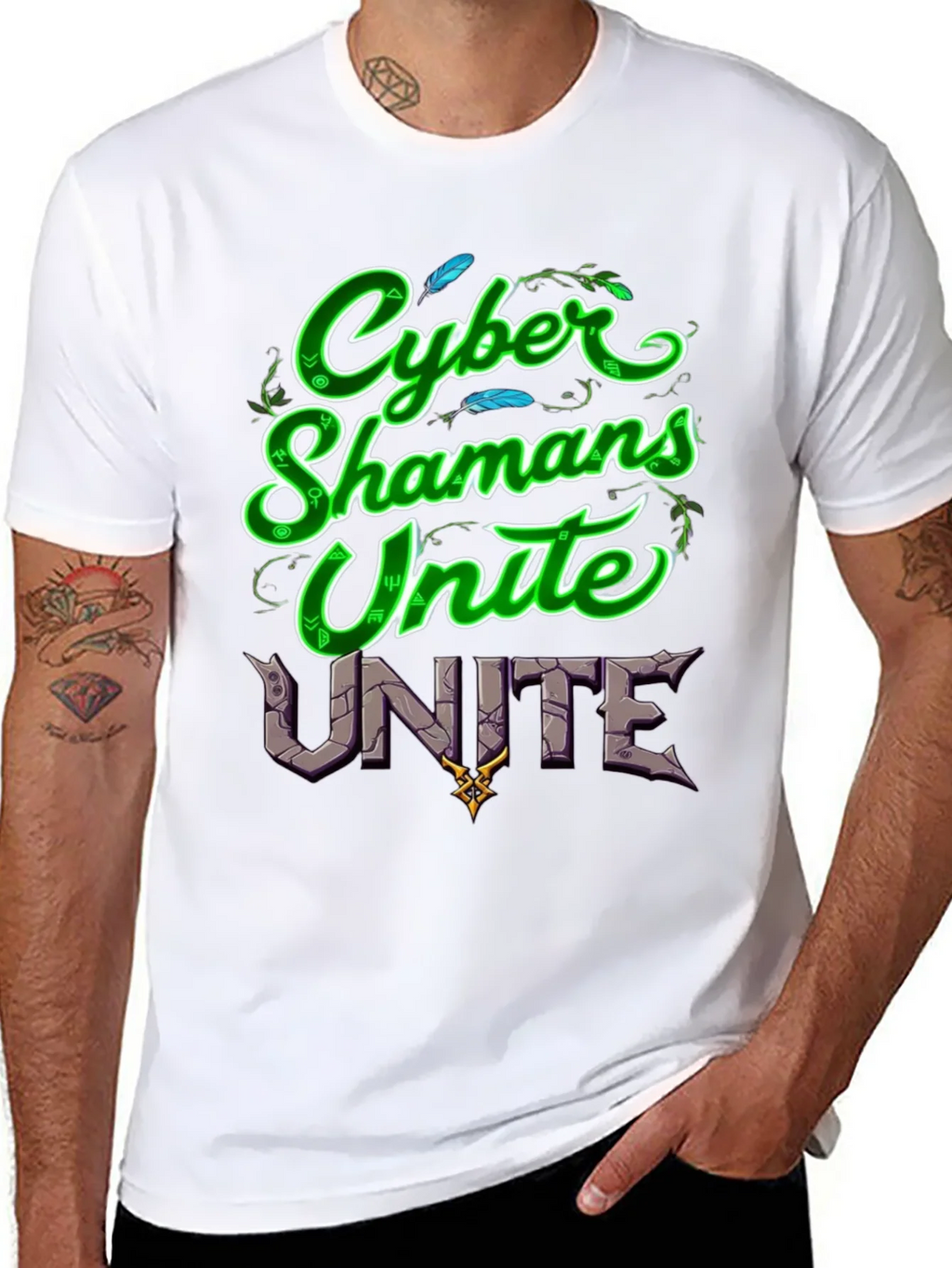 Cyber Shamans Unite Graphic T-Shirt product image 7