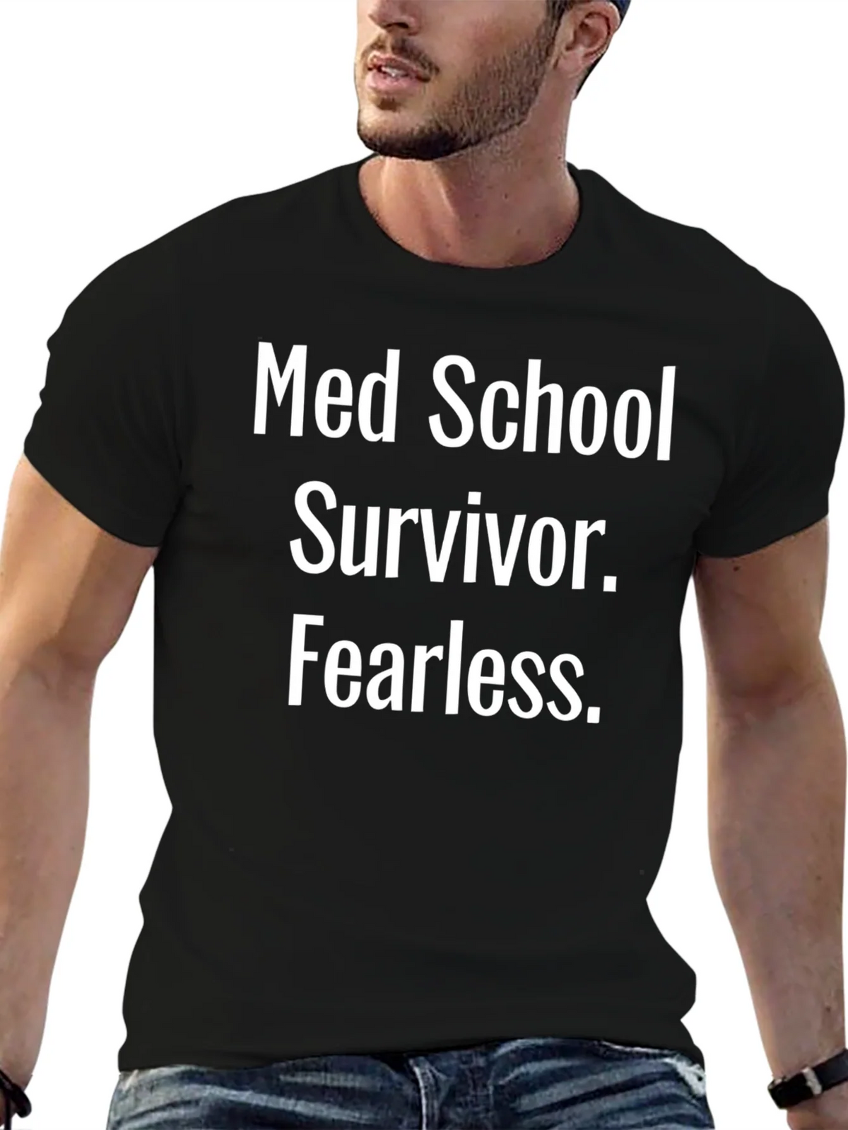 Med School Survivor Fearless Black T-Shirt product image 6