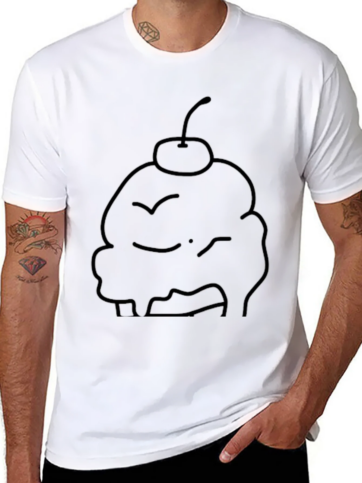 Cupcake Graphic Tee - Black Cotton T-Shirt product image 7
