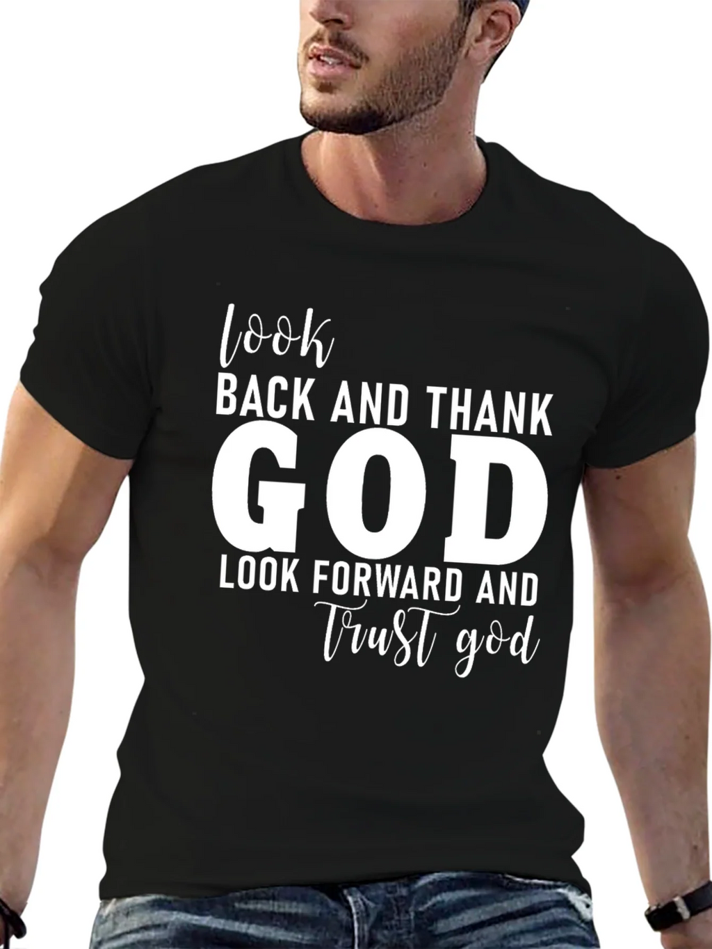 Faithful T-Shirt: Look Back Thank God Forward Trust product image 6