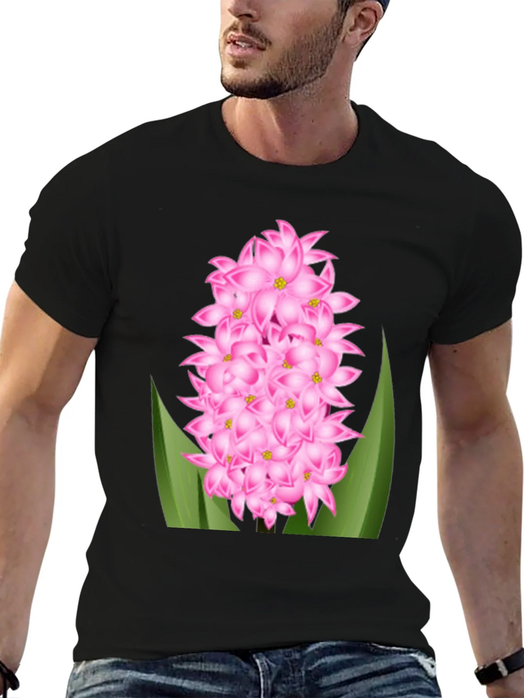 Pink Hyacinth Flower Graphic T-Shirt product image 6