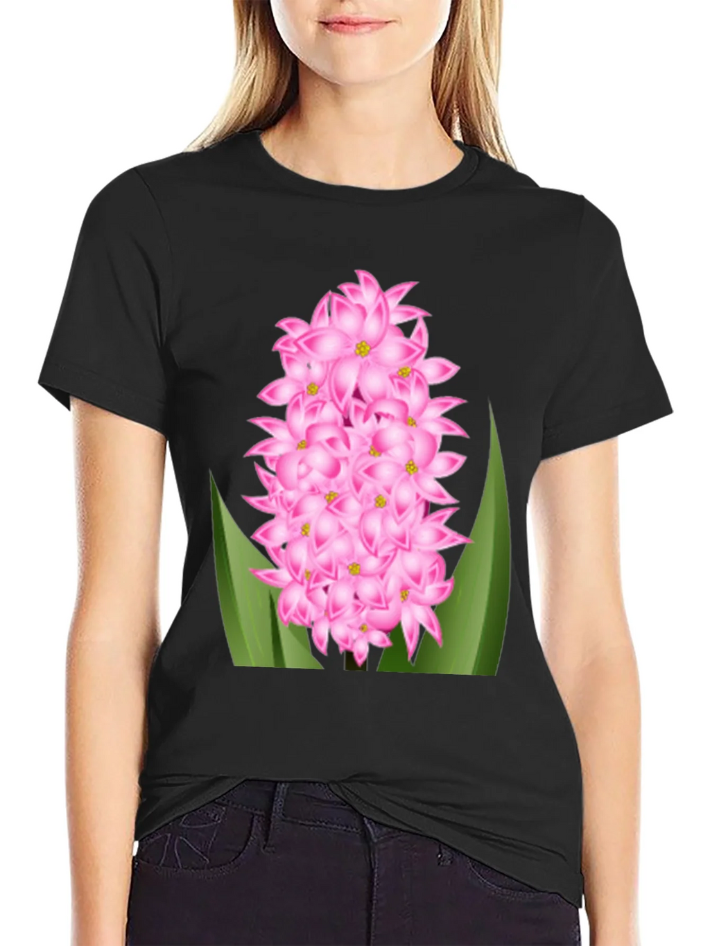 Pink Hyacinth Flower Graphic T-Shirt product image 2