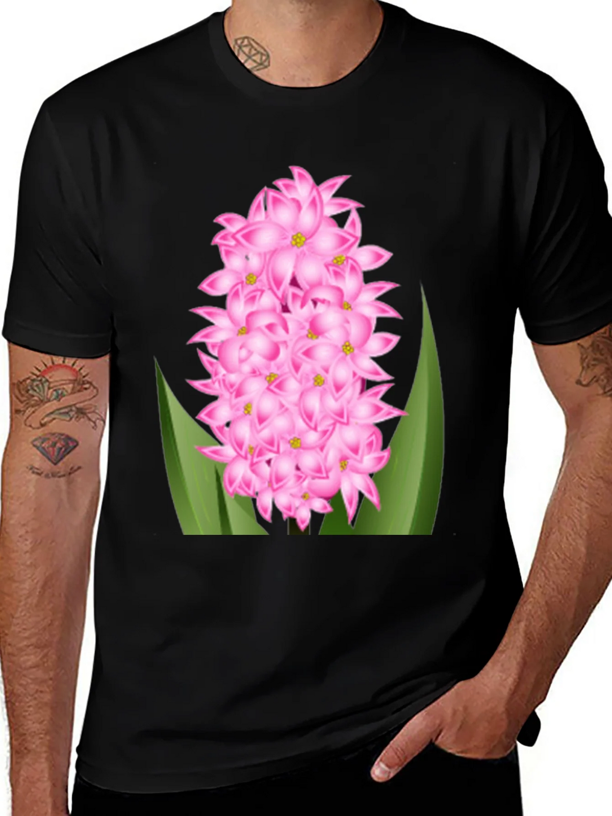 Pink Hyacinth Flower Graphic T-Shirt product image 1