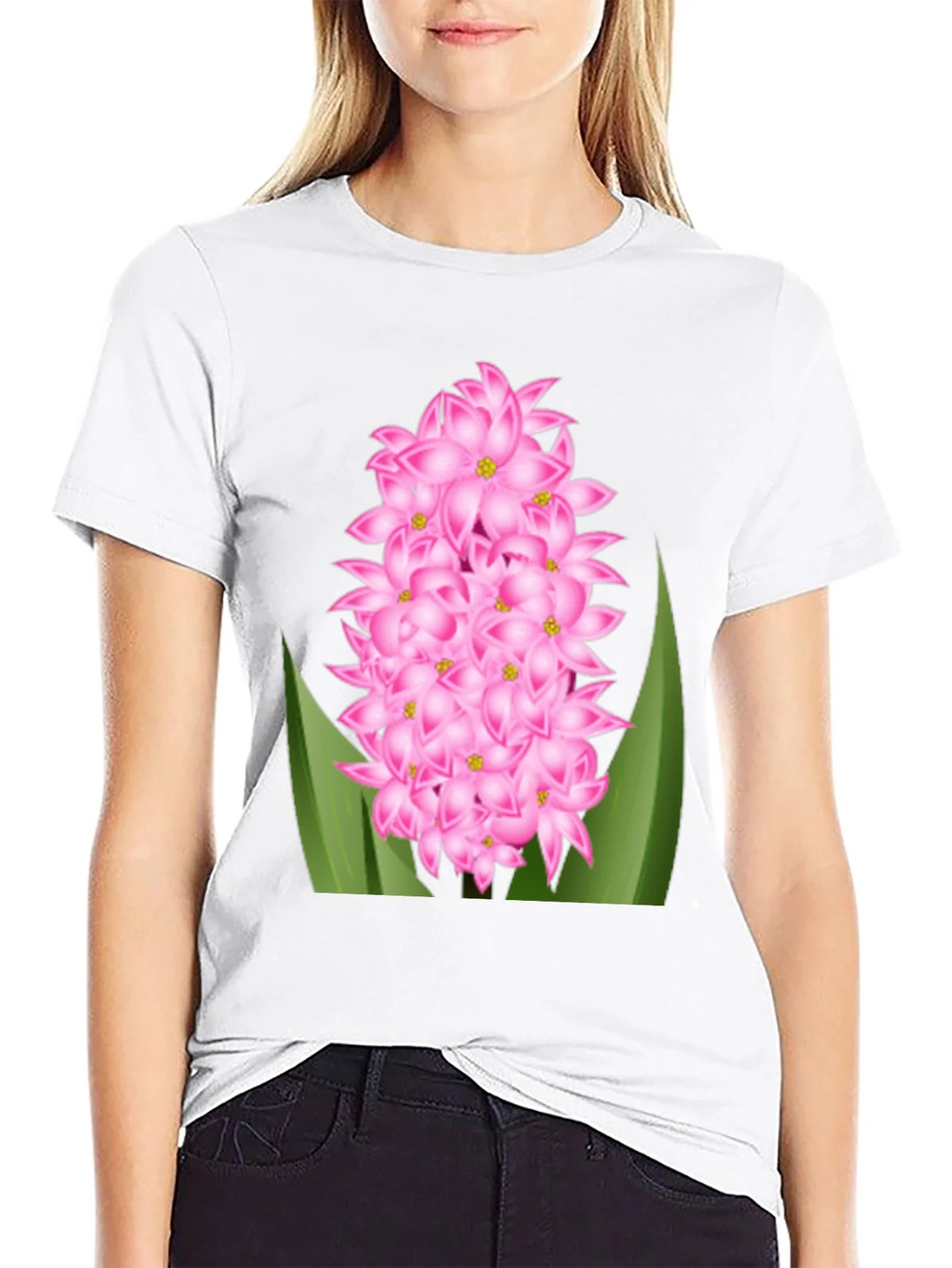Pink Hyacinth Flower Graphic T-Shirt product image 8