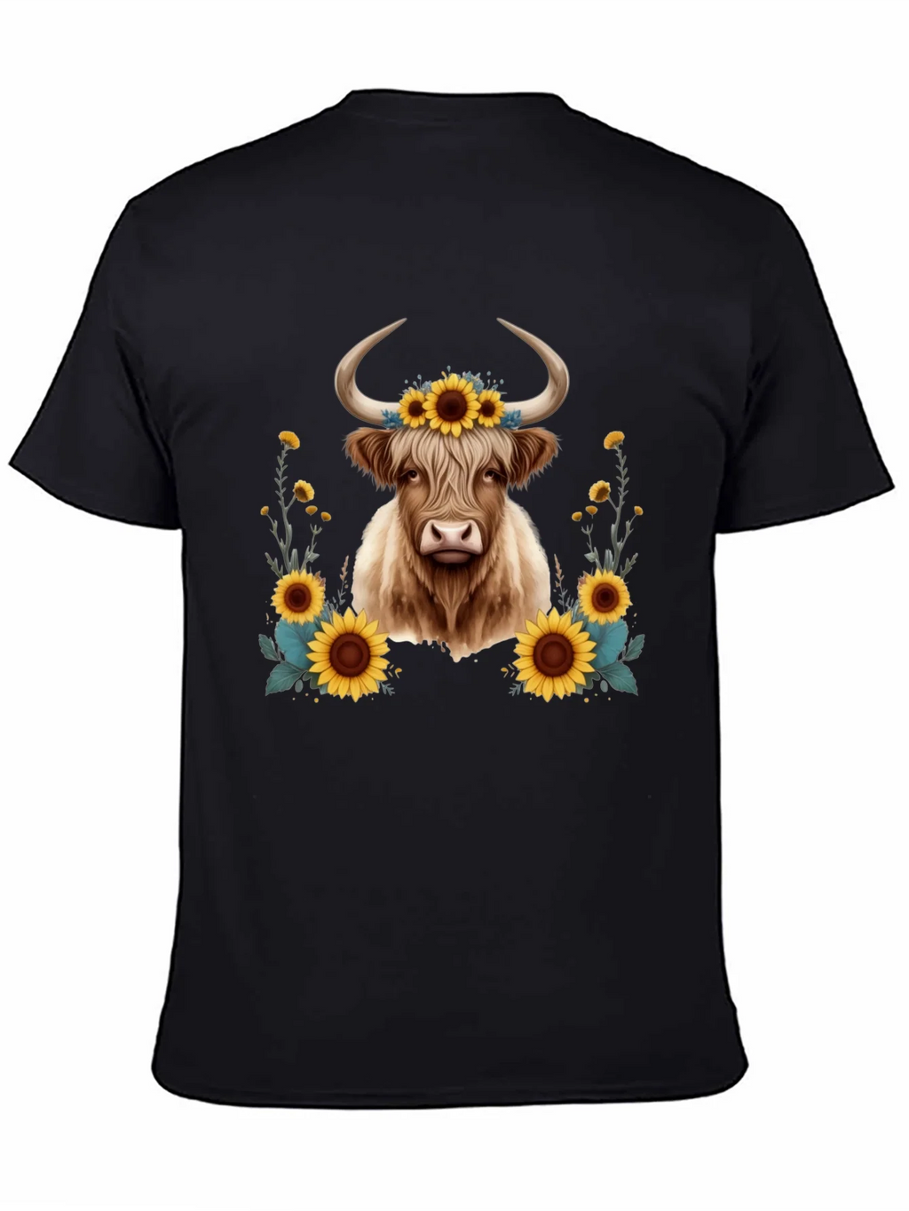Highland Cow Sunflower T-Shirt product image 4