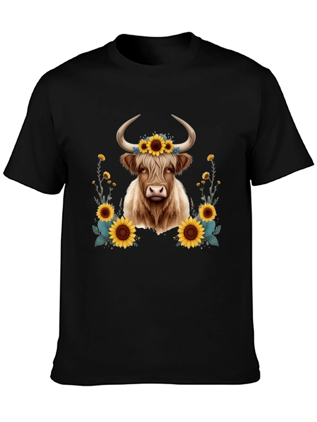 Highland Cow Sunflower T-Shirt product image 3