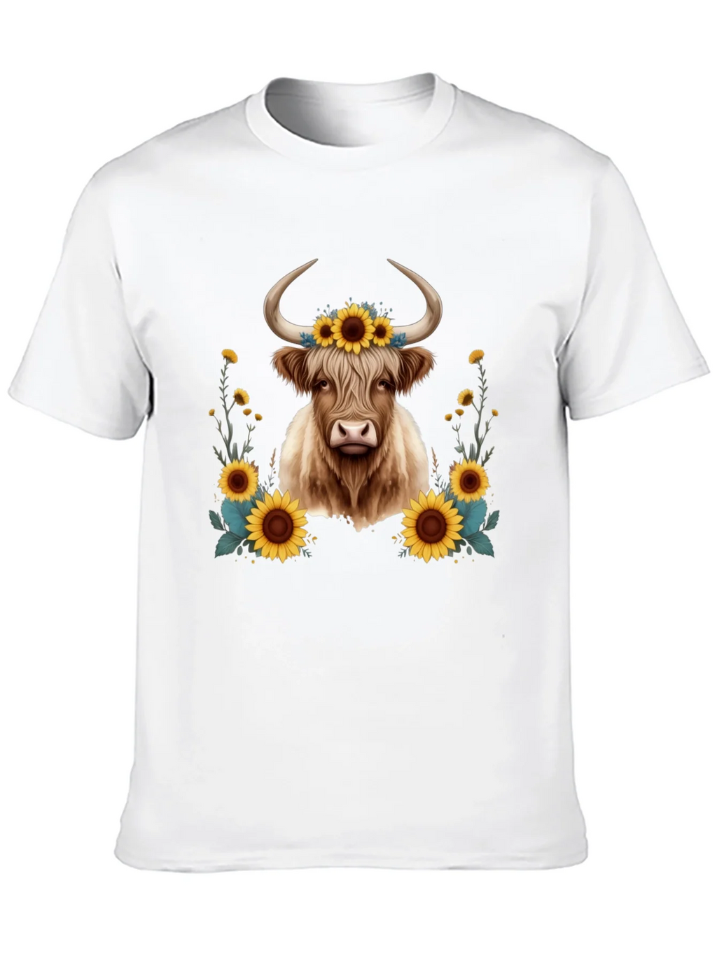 Highland Cow Sunflower T-Shirt product image 9