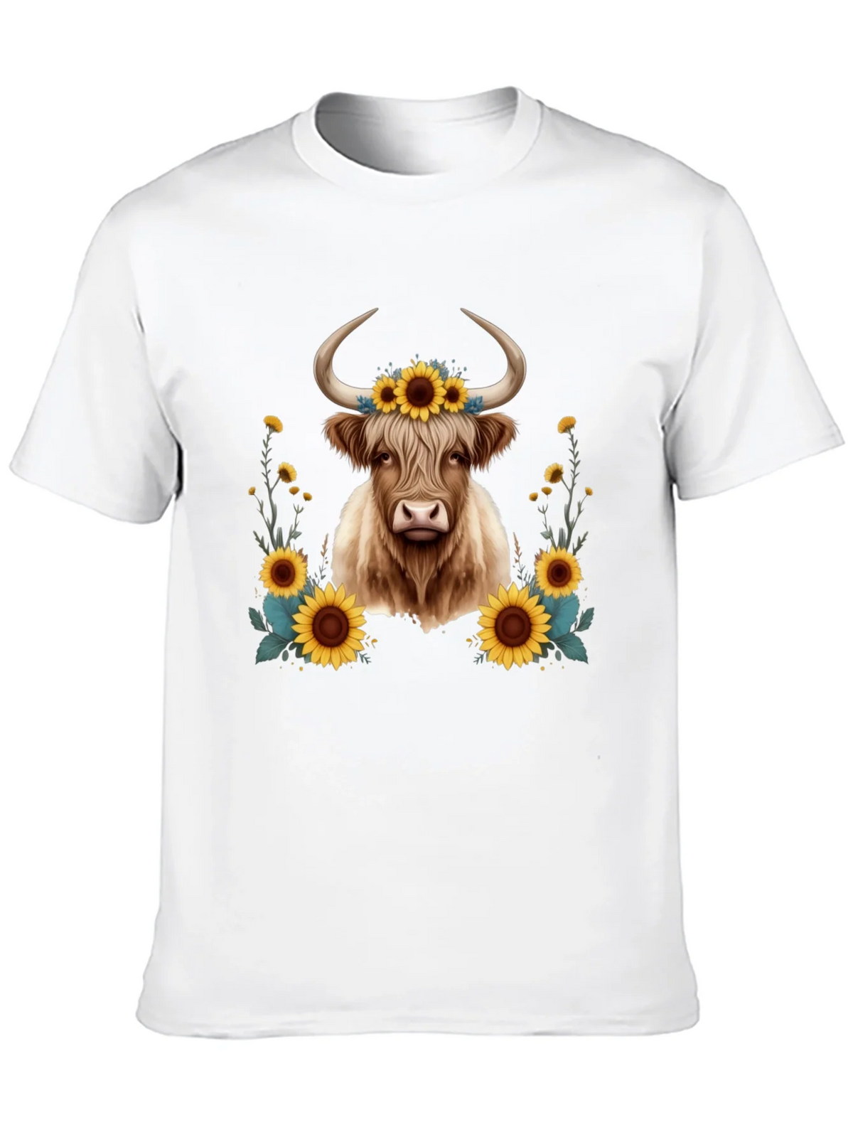 Highland Cow Sunflower T-Shirt product image 9