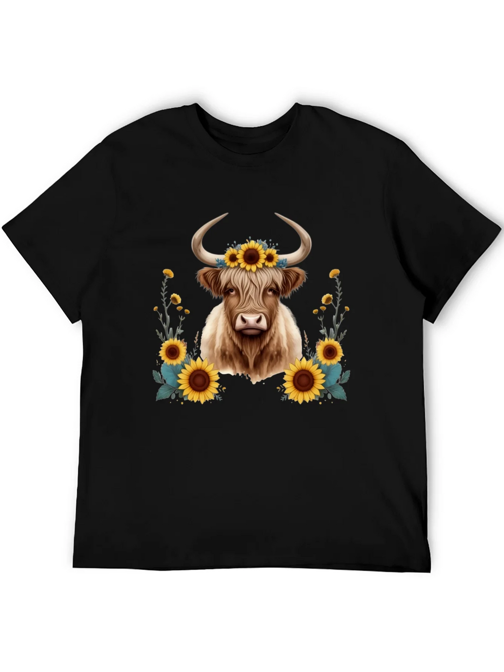 Highland Cow Sunflower T-Shirt product image 5