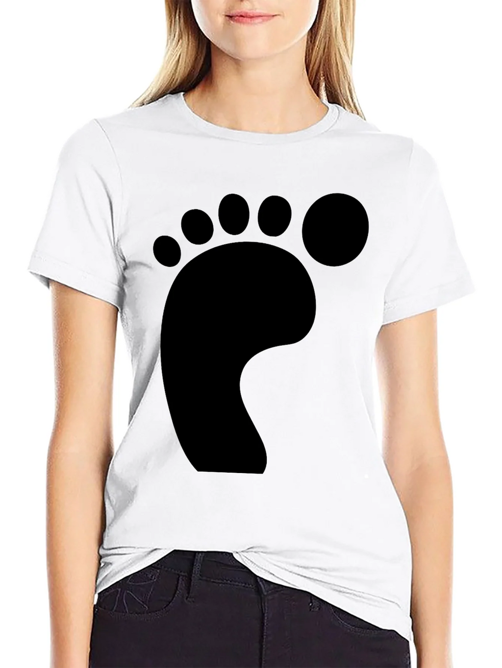 Funky Footprint T-Shirt - Casual Black Tee product image 8