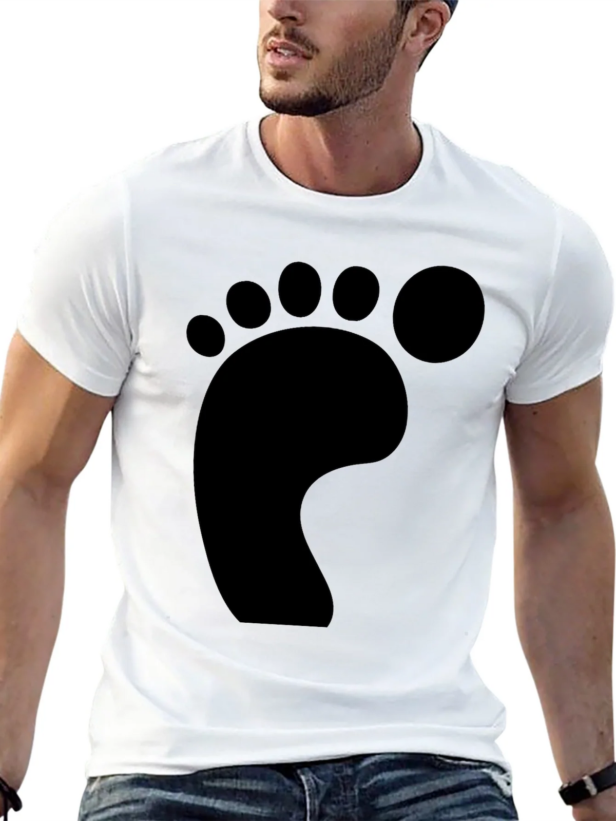 Funky Footprint T-Shirt - Casual Black Tee product image 12