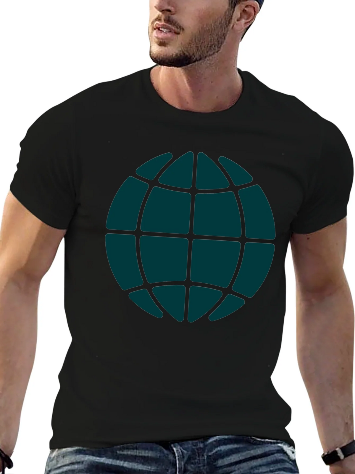 Globe Graphic Tee - Casual Black T-Shirt product image 6