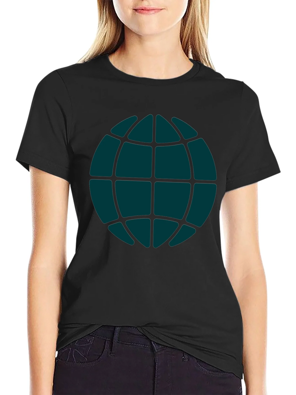 Globe Graphic Tee - Casual Black T-Shirt product image 2