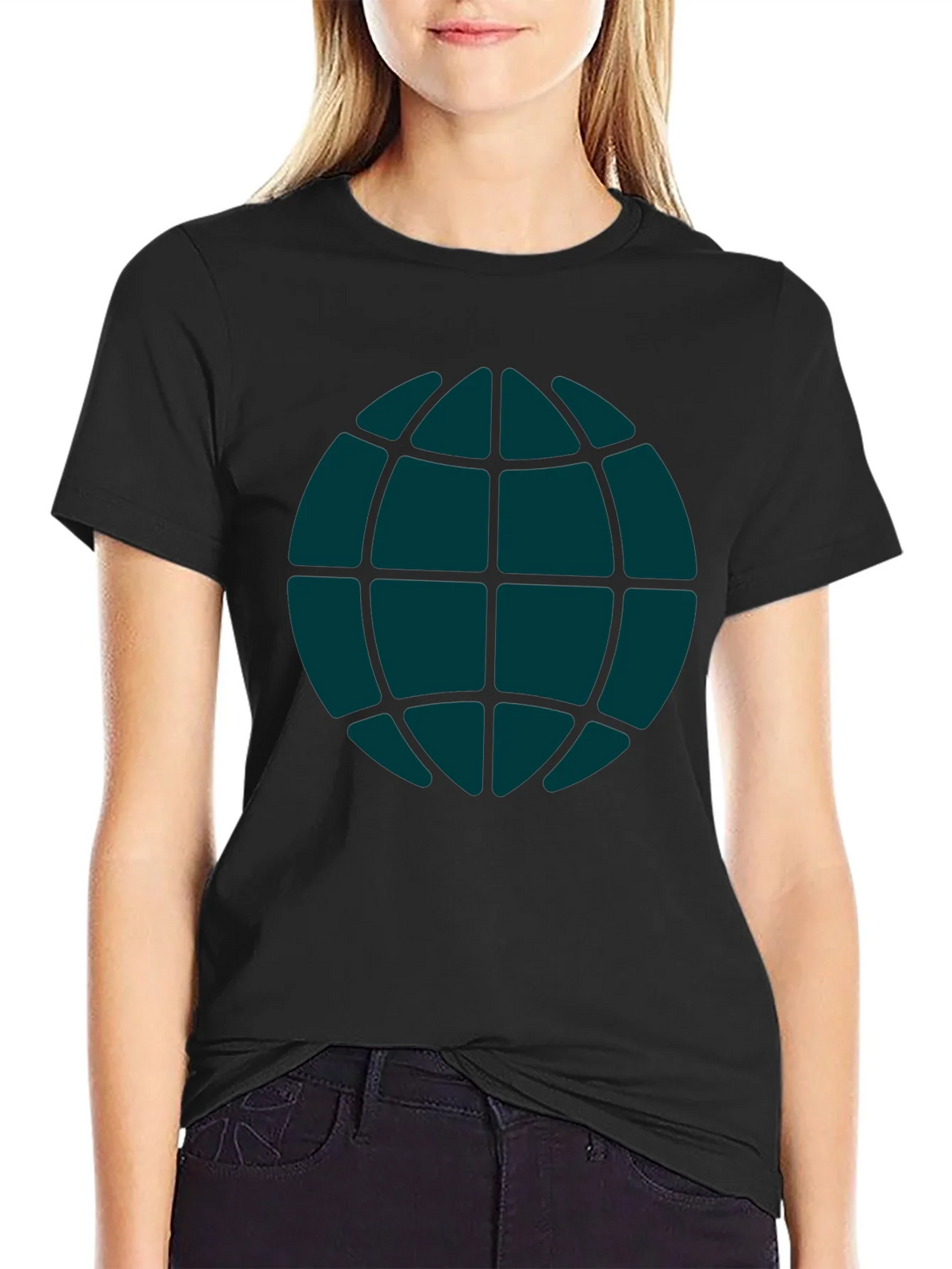 Globe Graphic Tee - Casual Black T-Shirt product image 2