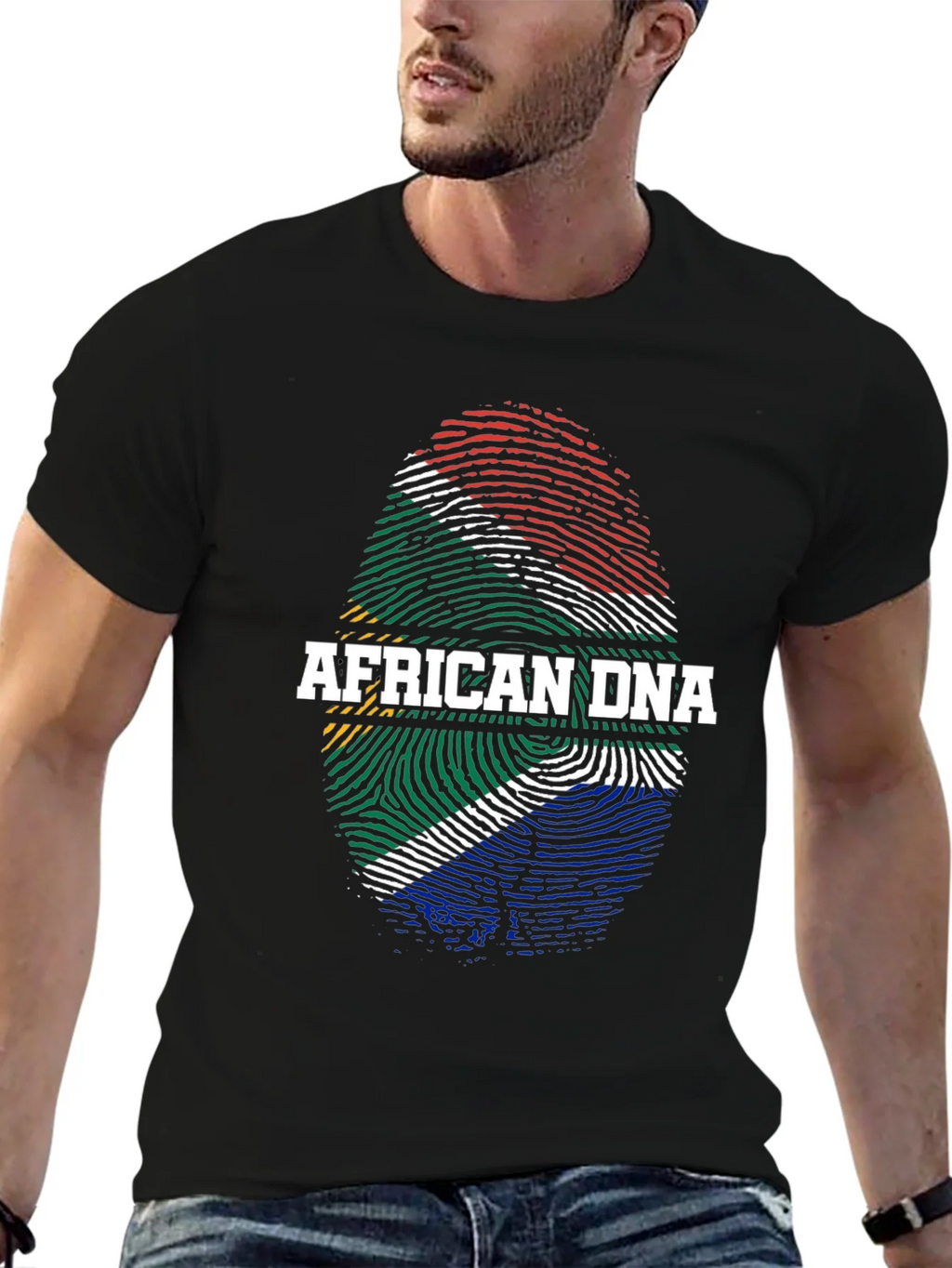 African DNA Flag Fingerprint T-Shirt product image 6