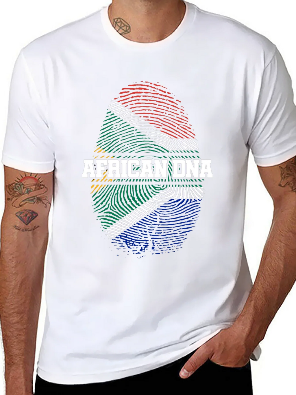 African DNA Flag Fingerprint T-Shirt product image 7