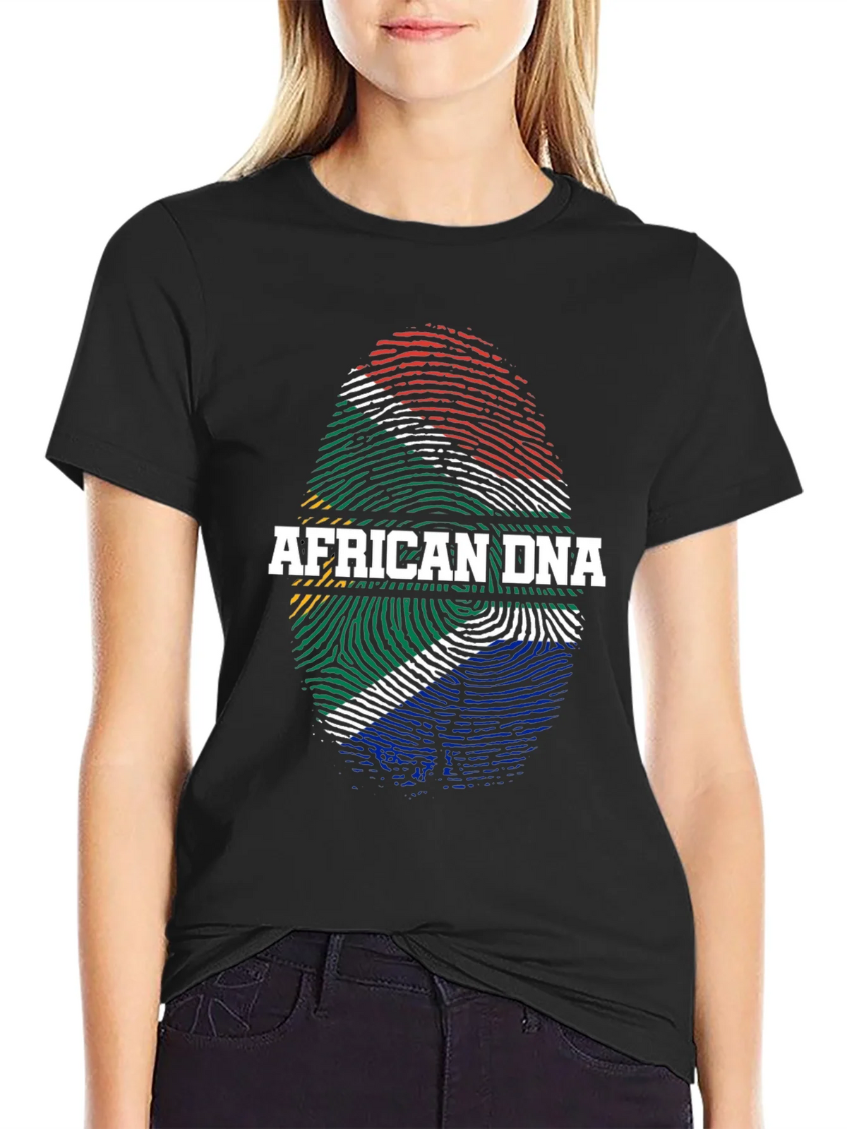 African DNA Flag Fingerprint T-Shirt product image 2