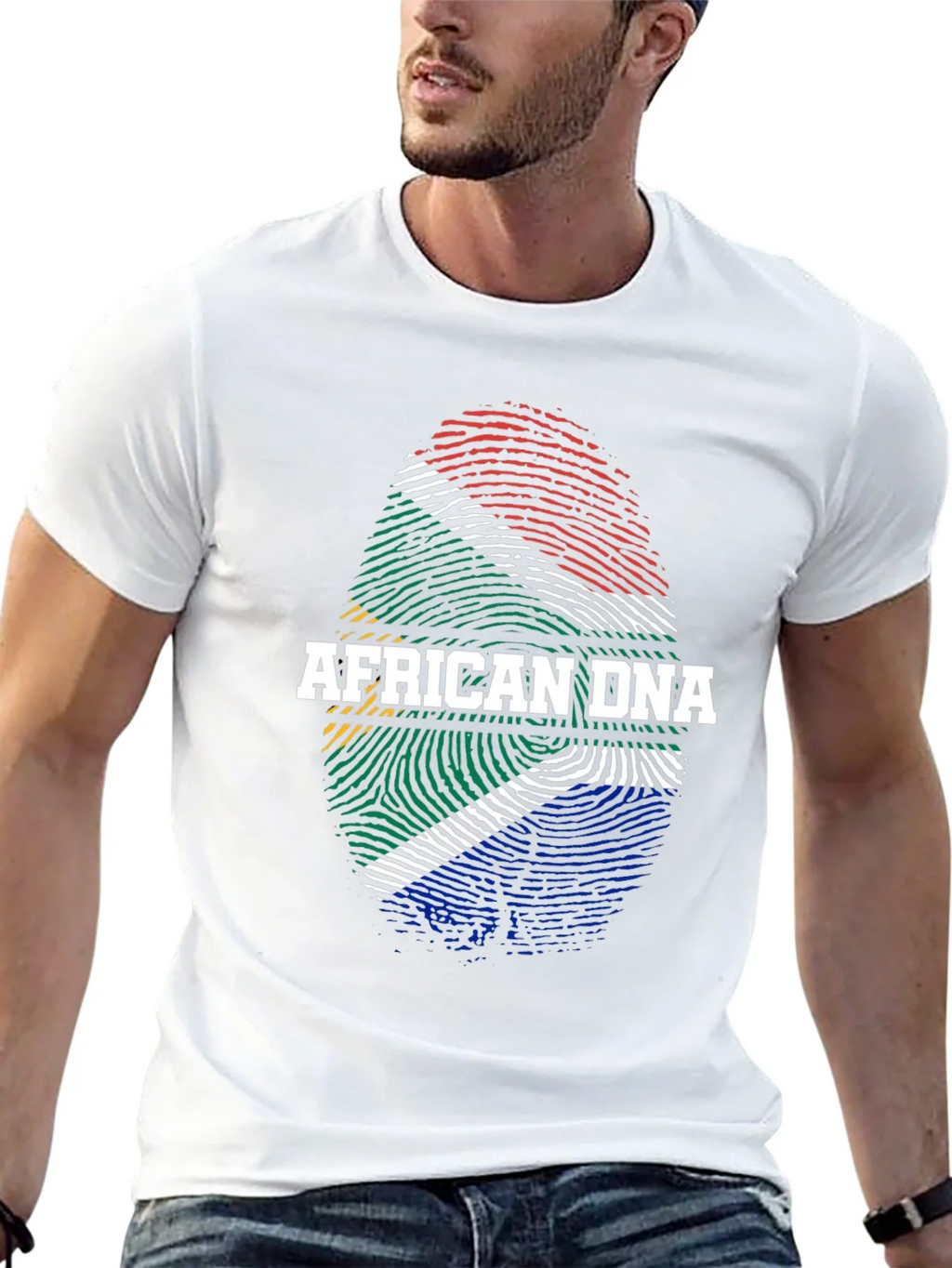 African DNA Flag Fingerprint T-Shirt product image 12