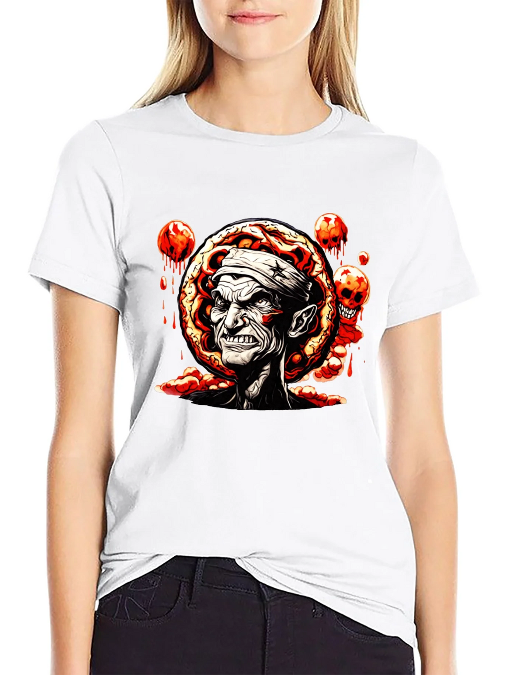 Creepy Zombie Graphic Tee - Black product image 3