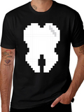 Pixel Tooth Graphic Tee - Black Cotton product image 1