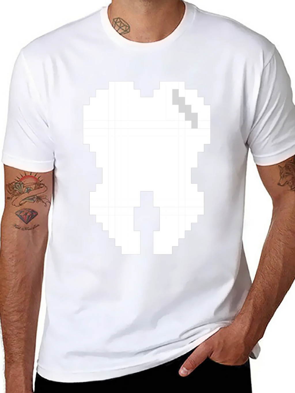 Pixel Tooth Graphic Tee - Black Cotton product image 7