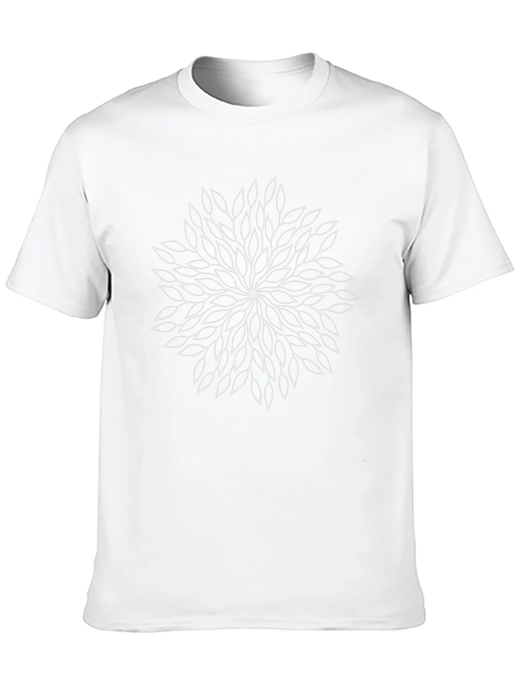 Black T-Shirt with White Leaf Mandala Design product image 9